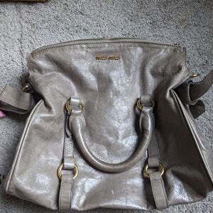 Miu Miu Gray Leather Women's Bag